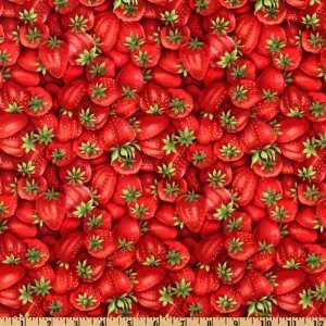 44 Wide Farmer Johns Marketplace Strawberries Red Fabric By The 