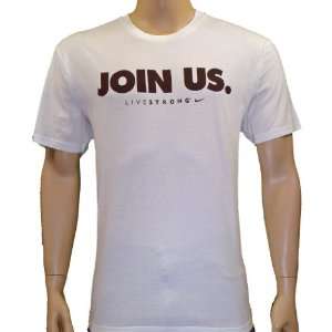  Nike Livestrong Mens Join Us T Shirt White Size XL 