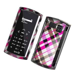 Check Pink/Brown/ Black 2D Glossy Hard Protector Case Cover For Sanyo 