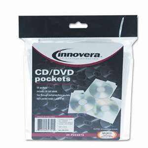  New CD/DVD Pocket with BuiltIn Label Tab Clear 25 Case 