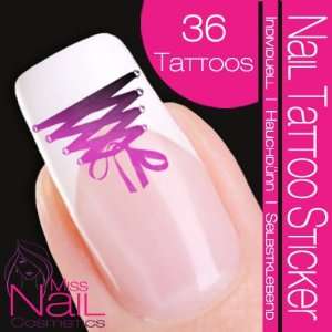  Nail Tattoo Sticker Corsage   black / lilac Beauty