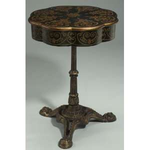  Art As Antiques Black Lamp Table With Cast Iron Base 