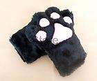 Anime Cosplay Party Costume Cat Plush Paw Claw Gloves Pair BLACK