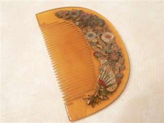Japanese Antique Kushi Traditional Comb Inlaid  