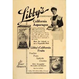  1911 Vintage Ad Libbys Canned California Asparagus Maid 
