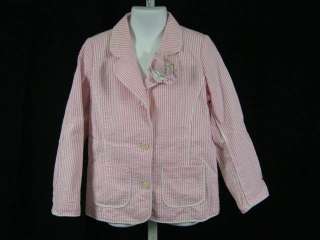 KULE Pink White Button Up Front Jacket Sz 6  