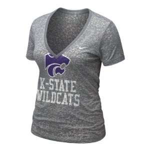 Kansas State Wildcats Womens Slate Heather Grey Nike Burnout History 