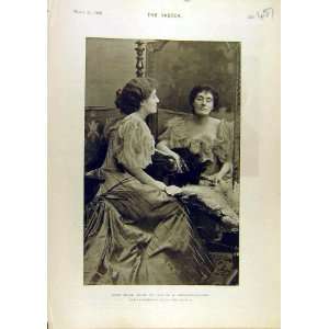  1896 Portrait Mina Legh Looking Glass Theatre Actress 
