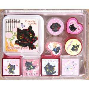  kawaii Kutusita Nyanko cat stamp set by San X Toys 