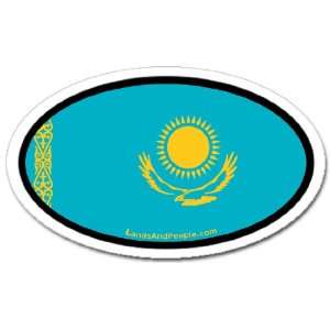  Kazakhstan Kazakh Flag Car Bumper Sticker Decal Oval 