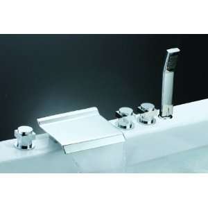   Chrome Widespread Waterfall Mixer with Shower