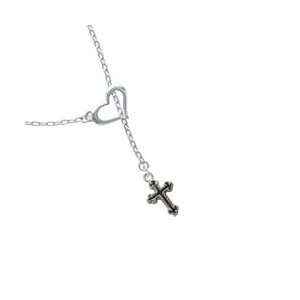    Small Botonee Cross Heart Lariat Charm Necklace [Jewelry] Jewelry