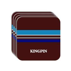 Personal Name Gift   KINGPIN Set of 4 Mini Mousepad Coasters (blue 