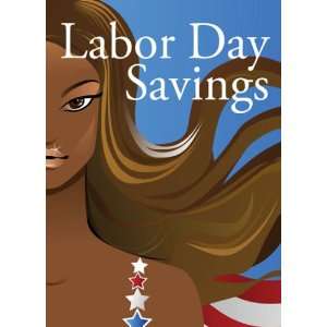  Labor Day Savings Girl With Stars Sign