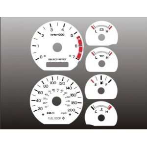    1999 2004 Ford Mustang METRIC KMH KPH White Face Gauges Automotive