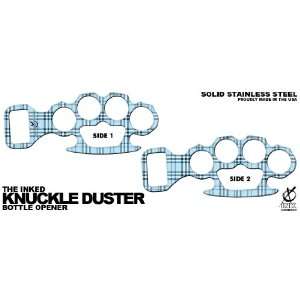  The Inked Knuckle Duster Bottle Opener Plaid Lite Blue 