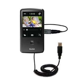 Coiled USB Cable for the Kodak Playtouch Zi10 with Power Hot Sync and 