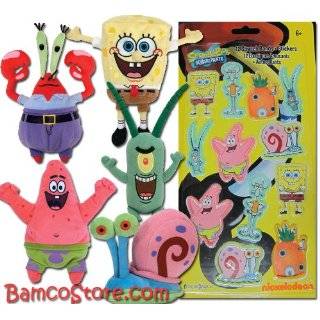 TY Beanie Baby Spongebob Squarepants, Mr. Krabs, Sheldon J. Plankton 
