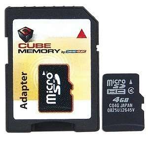  Dane Elec 4GB microSDHC Memory Card w/SD Adapter 