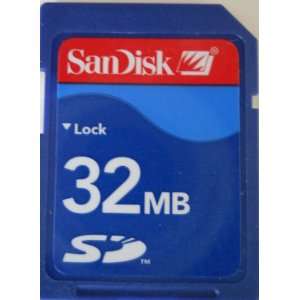   32GB SanDisk 32MB SD Secure Digital Flash Memory Card. NOTE NOT 32GB