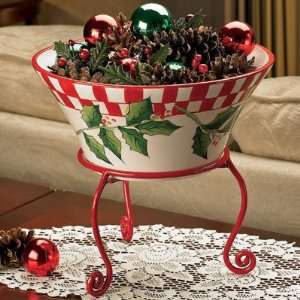  Holly Berries Bowl with Iron Stand