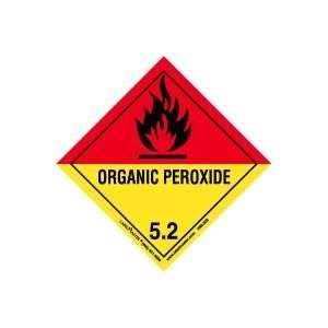    Organic Peroxide Label, Worded, Paper, Pack 50
