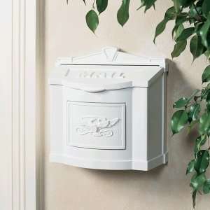  Gaines Mailboxes White Wall Mailbox with White Eagle 