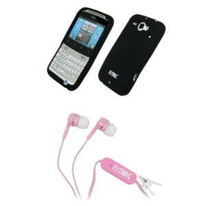  EMPIRE Black Silicone Skin Case Cover + Pink Stereo Hands Free 