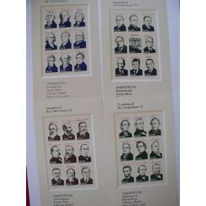 US Postage Stamps, Ameripex 86, Presidential Sheets, 4 Sheets of 9 $0 