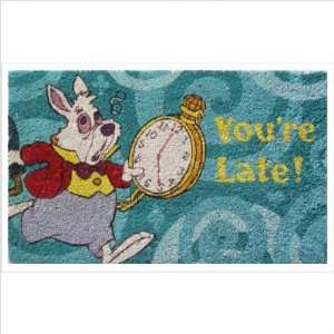 Disney Youre Late Novelty Rectangular Doormat Size 18 x 30 