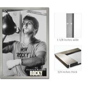  Silver Framed Rocky Balboa Poster Training Gym Stallone 