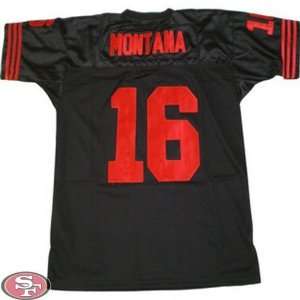 49ers Jersey #16 Black Throwback Nfl Jersey Authentic Football Jerseys 