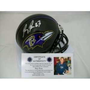 Ray Rice Autographed Helmet   Mini 