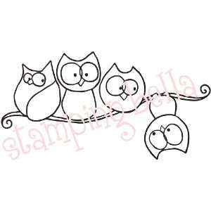   Unmounted Rubber Stamp Branching Out Owlies Arts, Crafts & Sewing
