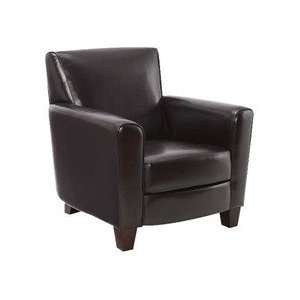   Leather Espresso Living Room Club or Accent Chair