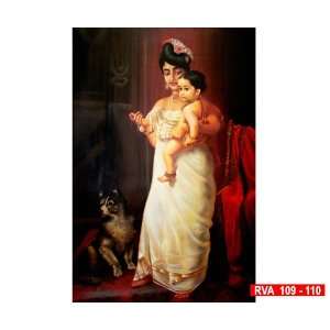  Ravivarma Paintings   Lady with Her Child 