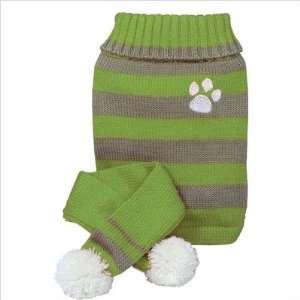  Dog Sweater and Scarf Set in Green