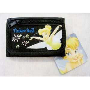    Tinkerbell Black Tri Fold Wallet with Coin Pocket 
