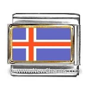 Iceland Photo Flag Italian Charm Bracelet Jewelry Link