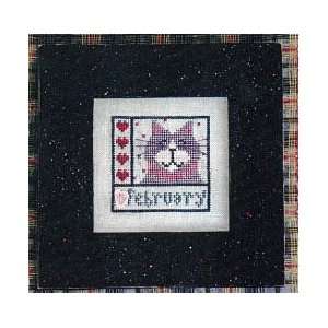   Kitty Kalendar February   Cross Stitch Pattern Arts, Crafts & Sewing