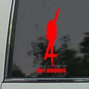  UH 1 IROQUOIS Red Decal Military Soldier Window Red 