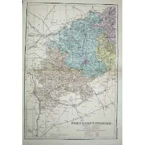  1881 Map Northamptonshire England Plan Northampton
