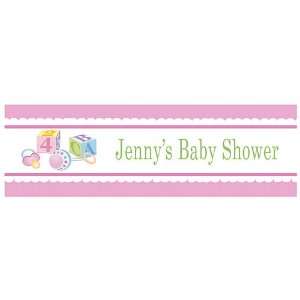   Girl Blocks Personalized Banner 18 Inch x 54 Inch All Weather Vinyl