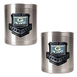  Green Bay Packers Super Bowl 45 Champs 2pc Stainless Steel 