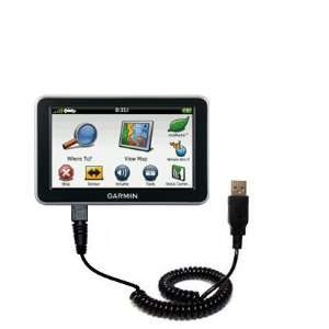  Coiled USB Cable for the Garmin Nuvi 2460 2450 with Power 
