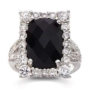   Genuine Black Onyx and CZ Midnight Star Ring SusanB. Jewelry