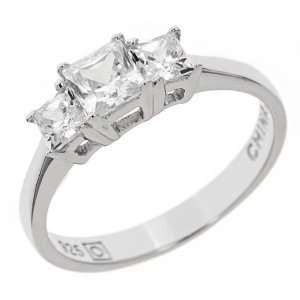  Sterling Silver Princess 3 Stone Verconia Collection Made 