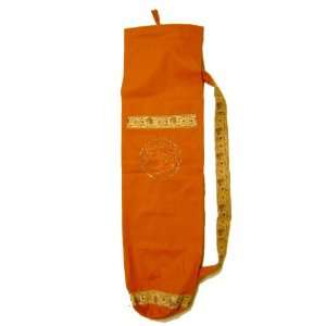   Organic Cotton Orange Embroidered Yoga Mat Bag (OM)