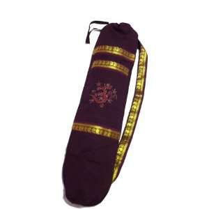   Burgundy Embroidered Yoga Mat Bag (Om) 