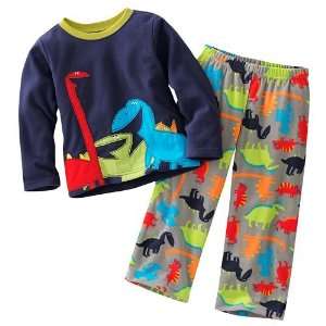  Carters Boys Dinosaur Micro Fleece 2 Piece Pajama Set   5T 